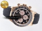 Rolex Daytona 126515 QF 1:1 Best Edition Black/RG Diamonds Dial on Oysterflex Strap SH4131 V5 - Görsel 9