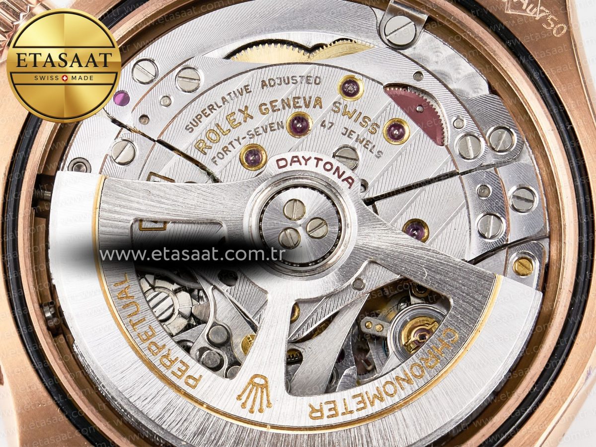 Rolex Daytona 126515 QF 1:1 Best Edition Black/RG Diamonds Dial on Oysterflex Strap SH4131 V6（Gain Weight） - Görsel 21