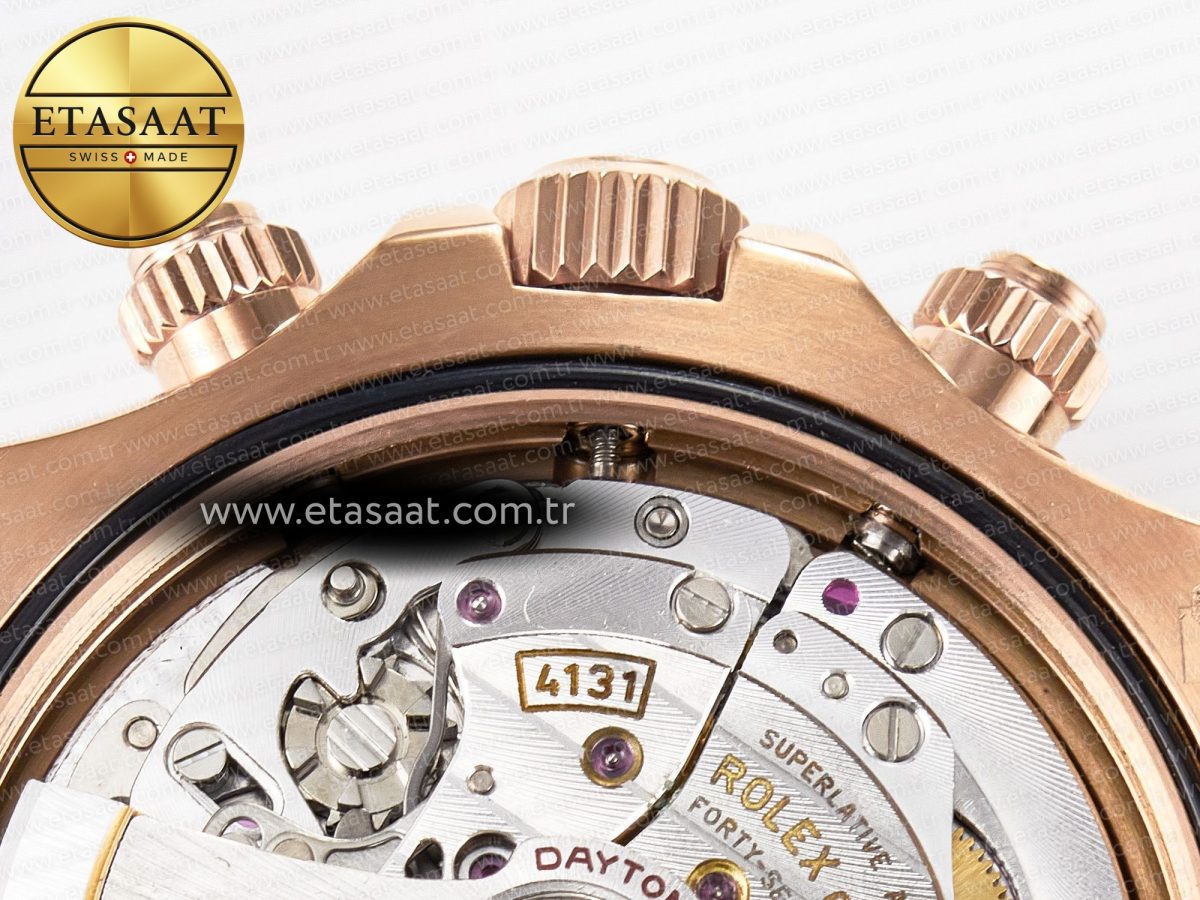Rolex Daytona 126515 QF 1:1 Best Edition Black/RG Diamonds Dial on Oysterflex Strap SH4131 V6（Gain Weight） - Görsel 24