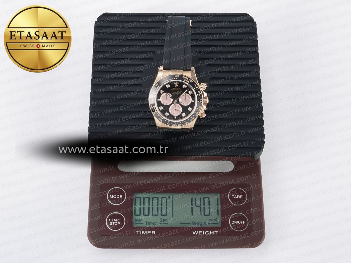 Rolex Daytona 126515 QF 1:1 Best Edition Black/RG Diamonds Dial on Oysterflex Strap SH4131 V6（Gain Weight） - Görsel 36