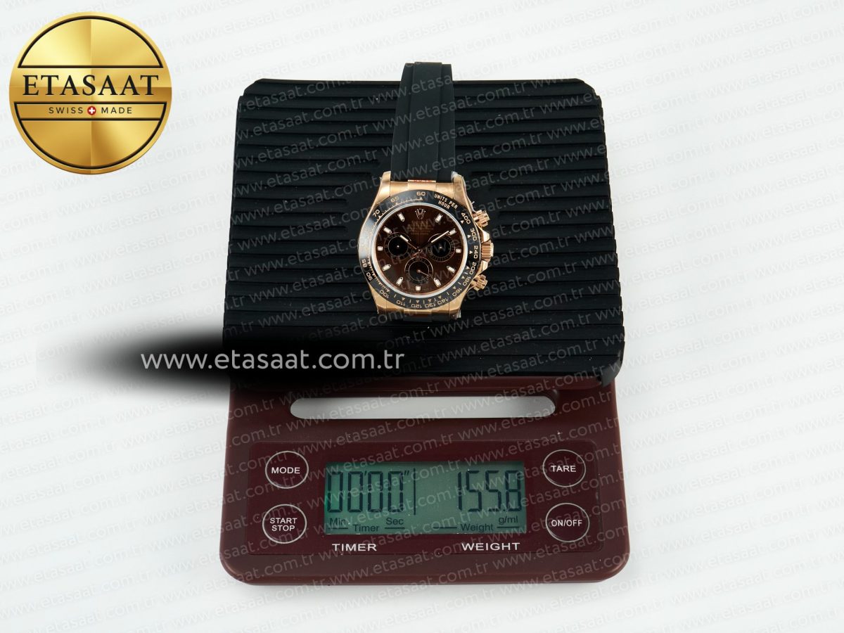 Rolex Daytona 126515 QF 1:1 Best Edition Brown/Black Dial Stick Markers On Oyster Bracelet SH4131 V10(Gain Weight) - Görsel 36