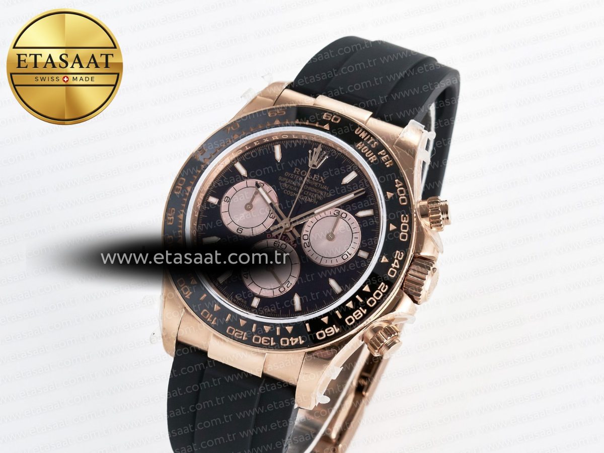 Rolex Daytona 126515 QF 1:1 Best Edition RG/Black Dial on Oysterflex Strap QF4131 V10 (48 Hours Power Reserve) - Görsel 1