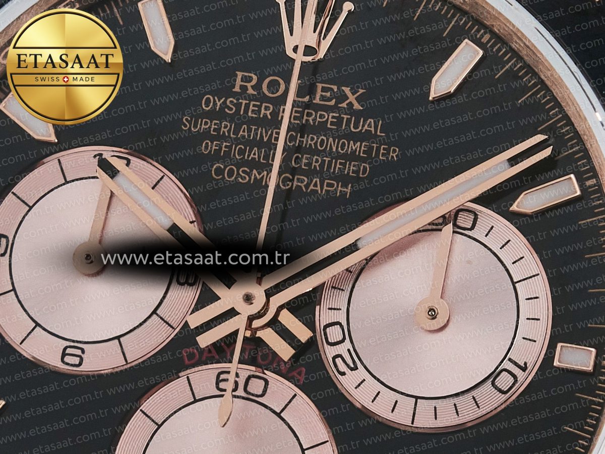 Rolex Daytona 126515 QF 1:1 Best Edition RG/Black Dial on Oysterflex Strap QF4131 V10 (48 Hours Power Reserve) - Görsel 10