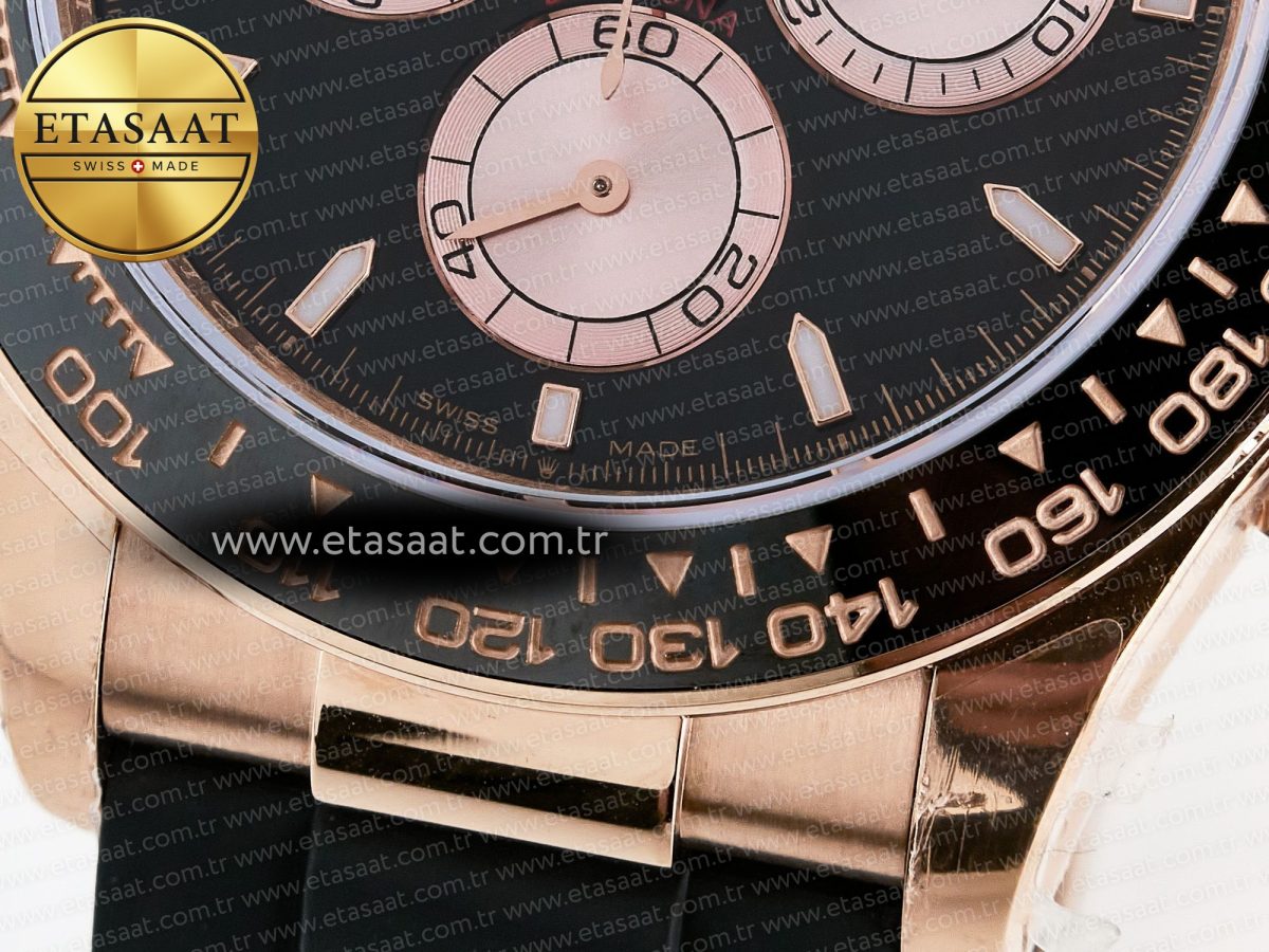 Rolex Daytona 126515 QF 1:1 Best Edition RG/Black Dial on Oysterflex Strap QF4131 V10 (48 Hours Power Reserve) - Görsel 12
