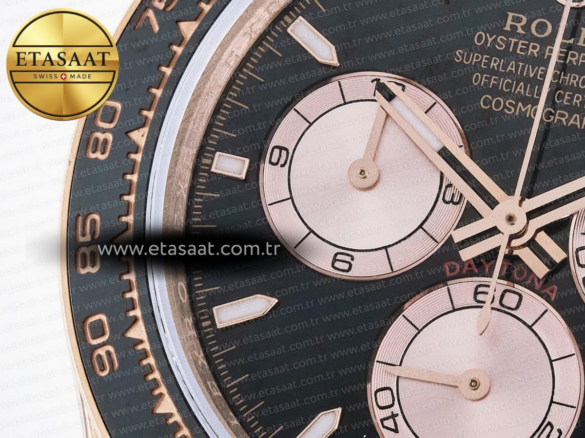Rolex Daytona 126515 QF 1:1 Best Edition RG/Black Dial on Oysterflex Strap QF4131 V10 (48 Hours Power Reserve) - Görsel 13