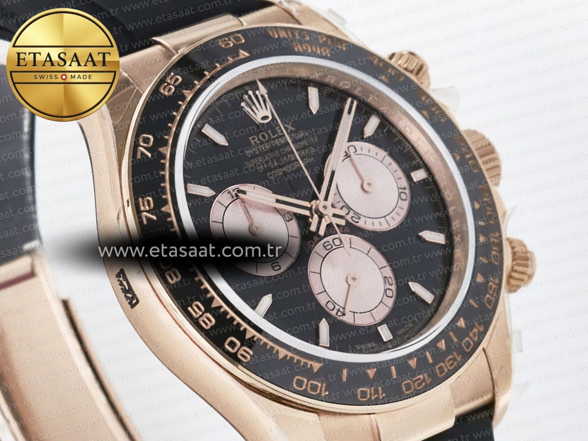 Rolex Daytona 126515 QF 1:1 Best Edition RG/Black Dial on Oysterflex Strap QF4131 V10 (48 Hours Power Reserve) - Görsel 5