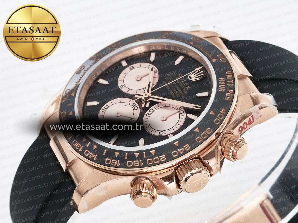 Rolex Daytona 126515 QF 1:1 Best Edition RG/Black Dial on Oysterflex Strap QF4131 V10 (48 Hours Power Reserve) - Görsel 6