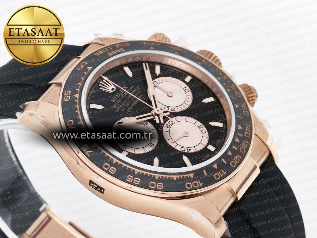 Rolex Daytona 126515 QF 1:1 Best Edition RG/Black Dial on Oysterflex Strap QF4131 V10 (48 Hours Power Reserve) - Görsel 7