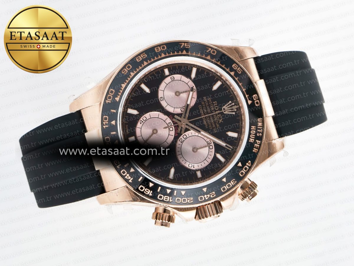 Rolex Daytona 126515 QF 1:1 Best Edition RG/Black Dial on Oysterflex Strap QF4131 V10 (48 Hours Power Reserve) - Görsel 8