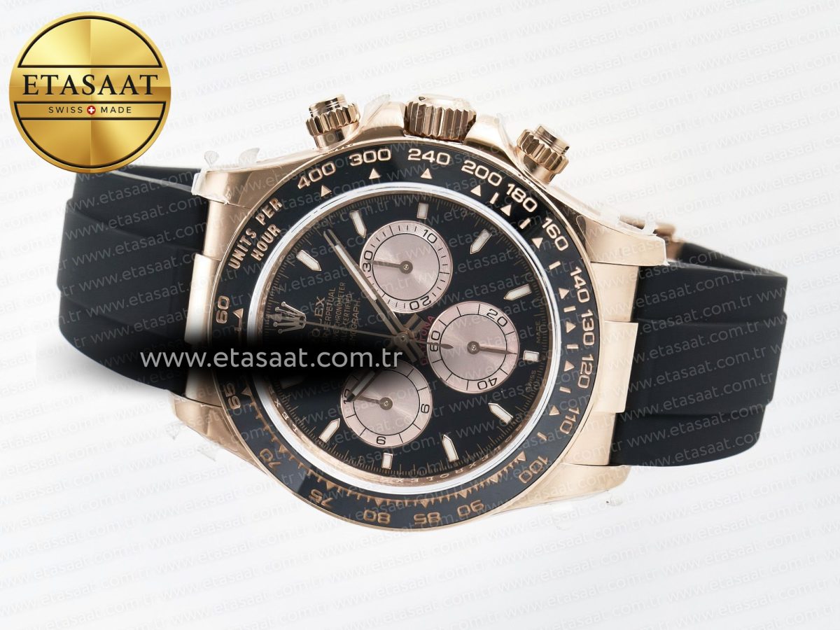 Rolex Daytona 126515 QF 1:1 Best Edition RG/Black Dial on Oysterflex Strap QF4131 V10 (48 Hours Power Reserve) - Görsel 9