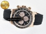 Rolex Daytona 126515 QF 1:1 Best Edition RG/Black Dial on Oysterflex Strap QF4131 V10 (48 Hours Power Reserve) - Görsel 9