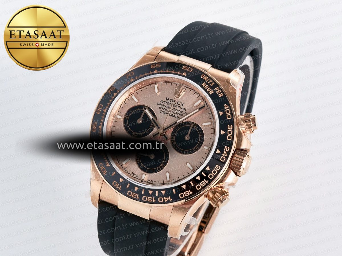 Rolex Daytona 126515 QF 1:1 Best Edition RG/Black Dial on Oysterflex Strap SH4131 V5 - Görsel 1