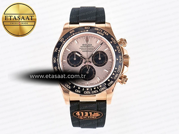 Rolex Daytona 126515 QF RG/Siyah Kadran Oysterflex Ağır Eta Saat - 1:1 Süper Klon Replika Saat