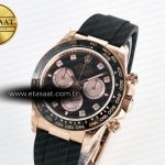 Rolex Daytona 126515 QF 1:1 Best Edition RG/Black Diamonds Dial on Oysterflex Strap QF4131 V10 (48 Hours Power Reserve)