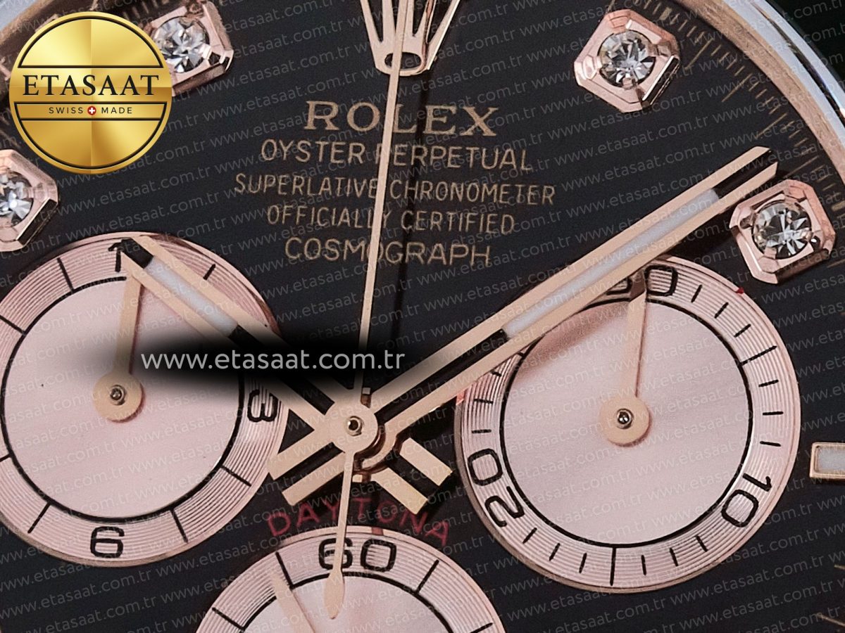 Rolex Daytona 126515 QF 1:1 Best Edition RG/Black Diamonds Dial on Oysterflex Strap QF4131 V10 (48 Hours Power Reserve) - Görsel 10