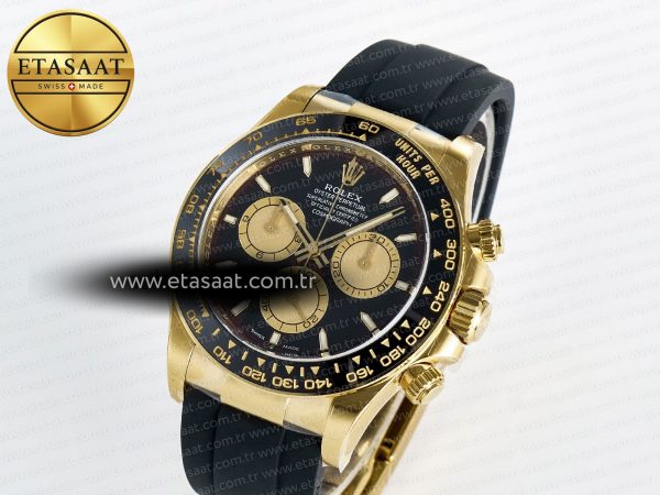 Rolex Daytona 126518 Clean YG 1:1 Best Edition Black/YG Dial on Oysterflex Rubber Strap SH4131