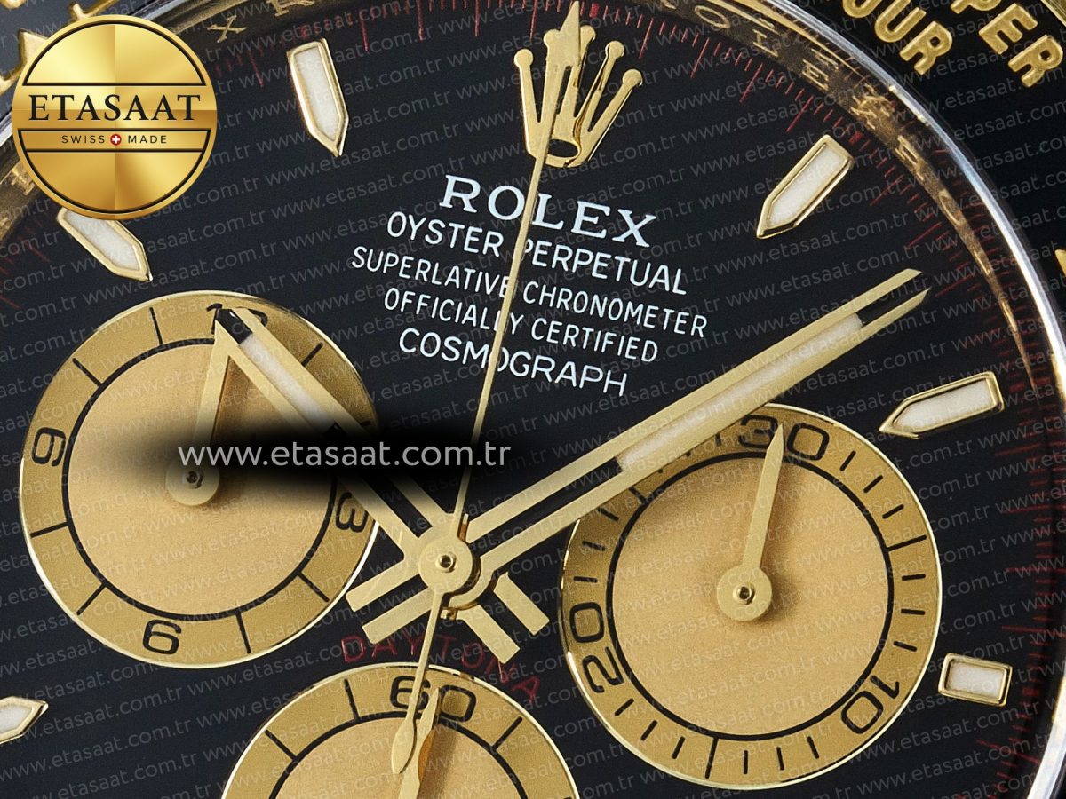 Rolex Daytona 126518 Clean YG 1:1 Best Edition Black/YG Dial on Oysterflex Rubber Strap SH4131 - Görsel 10