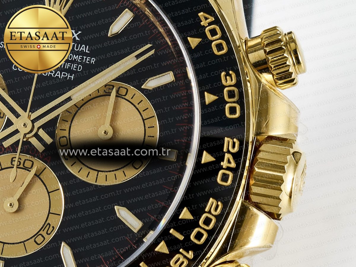 Rolex Daytona 126518 Clean YG 1:1 Best Edition Black/YG Dial on Oysterflex Rubber Strap SH4131 - Görsel 11