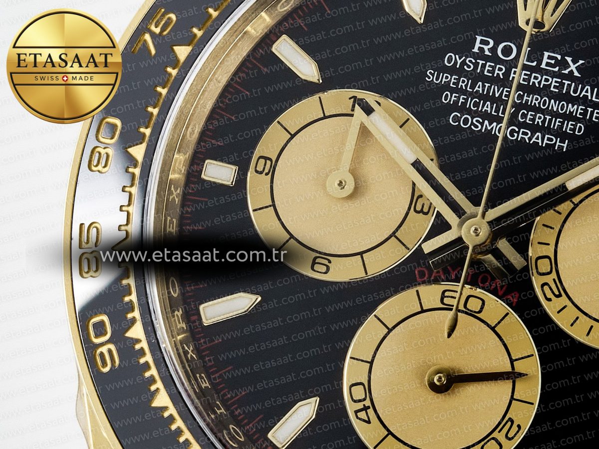 Rolex Daytona 126518 Clean YG 1:1 Best Edition Black/YG Dial on Oysterflex Rubber Strap SH4131 - Görsel 13