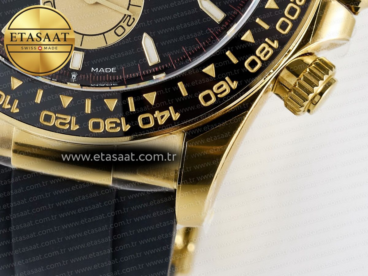 Rolex Daytona 126518 Clean YG 1:1 Best Edition Black/YG Dial on Oysterflex Rubber Strap SH4131 - Görsel 14