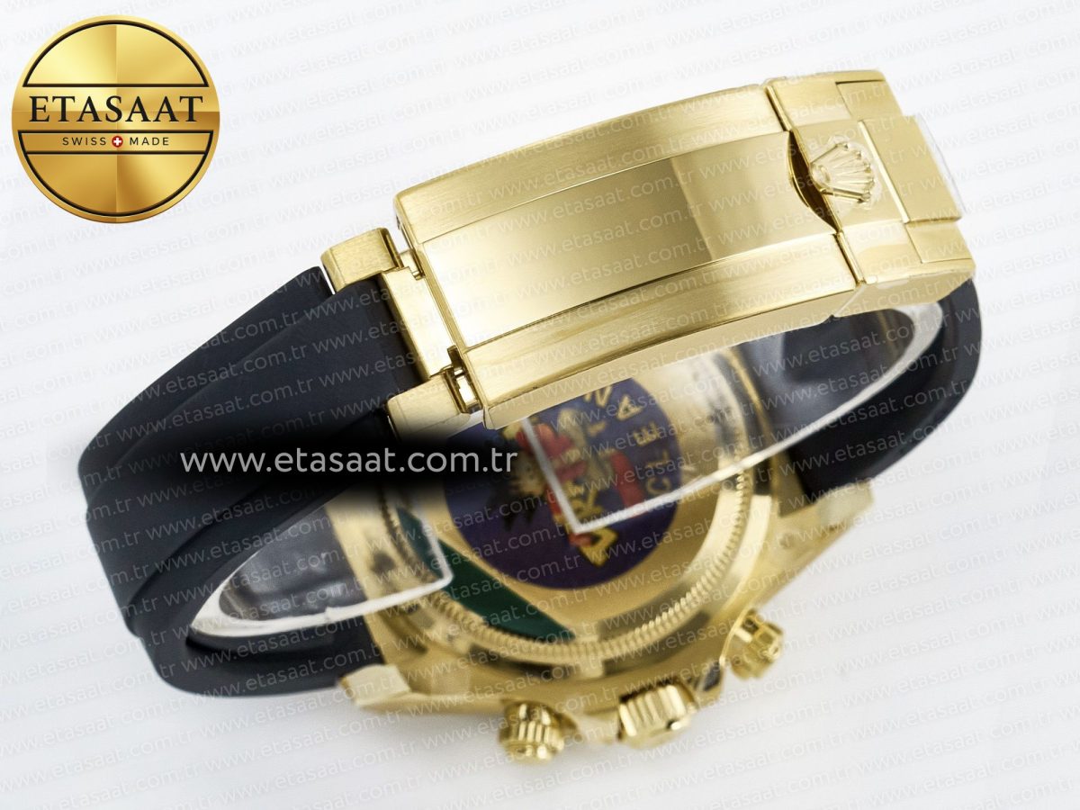 Rolex Daytona 126518 Clean YG 1:1 Best Edition Black/YG Dial on Oysterflex Rubber Strap SH4131 - Görsel 17