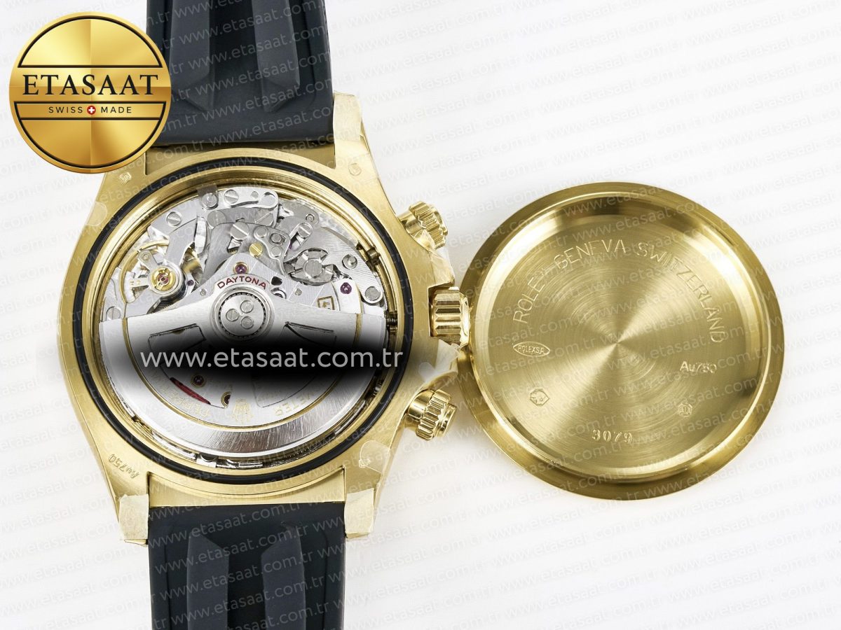 Rolex Daytona 126518 Clean YG 1:1 Best Edition Black/YG Dial on Oysterflex Rubber Strap SH4131 - Görsel 19