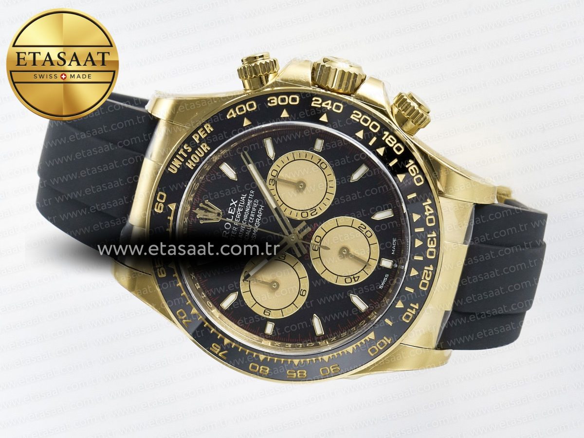 Rolex Daytona 126518 Clean YG 1:1 Best Edition Black/YG Dial on Oysterflex Rubber Strap SH4131 - Görsel 9