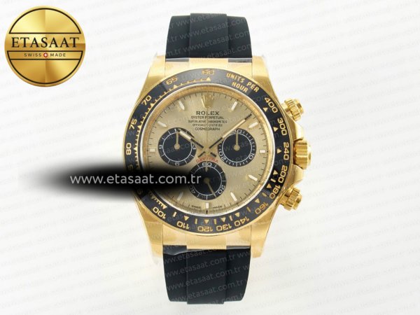 Rolex Daytona 126518 Clean YG Altın Kadran SH4131 Eta Saat - 1:1 Süper Klon Replika Saat