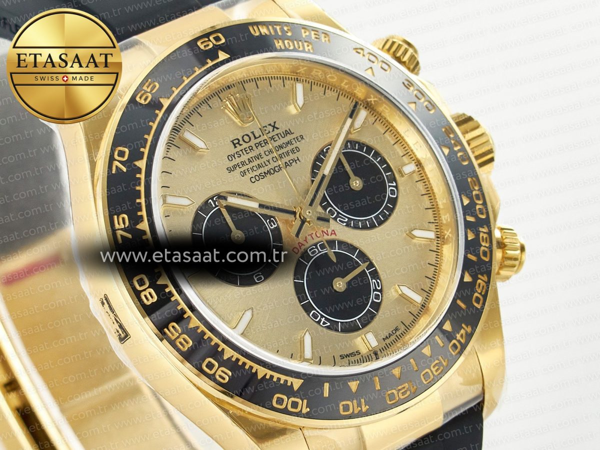 Rolex Daytona 126518 Clean YG 1:1 Best Edition YG Dial on Oysterflex Rubber Strap SH4131 - Görsel 5
