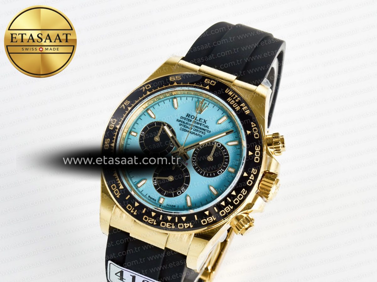 Rolex Daytona 126518 Gain Weight APSF 1:1 Best Edition Tiffany Turquoise Blue Dial Sticks Markers on Oysterflex Strap SH4131 - Görsel 2
