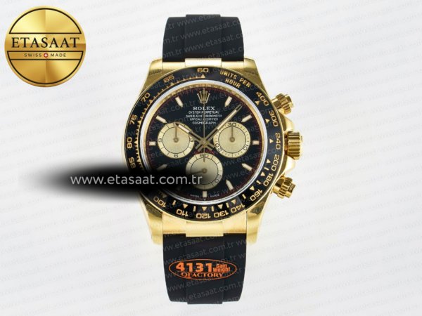 Rolex Daytona 126518 QF Siyah/Altın Kadran Ağır Kasa Eta Saat - 1:1 Süper Klon Replika Saat