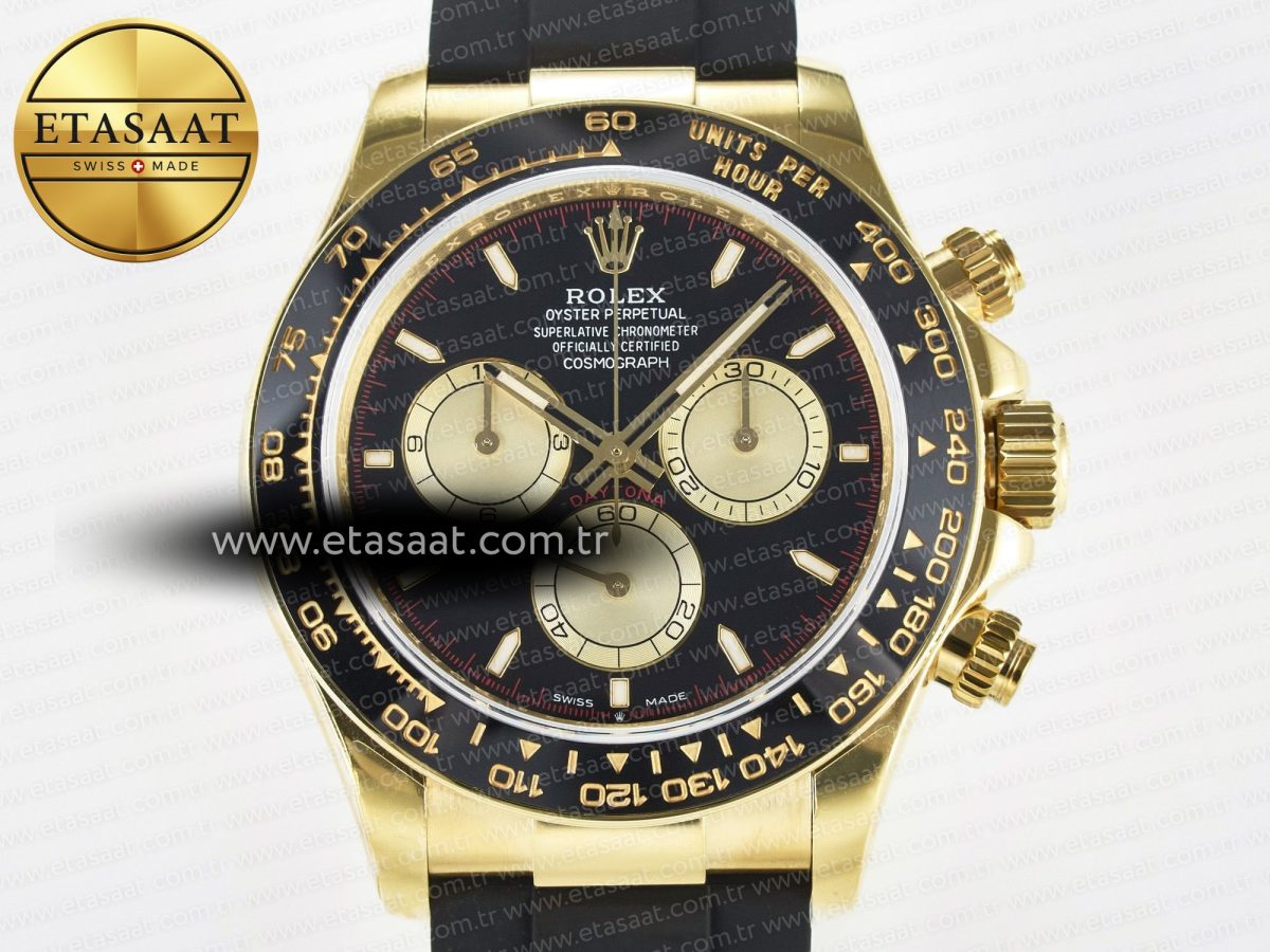 Rolex Daytona 126518 QF 1:1 Best Edition Black/YG Dial on Oysterflex Strap SH4131 V6（Gain Weight） - Görsel 4