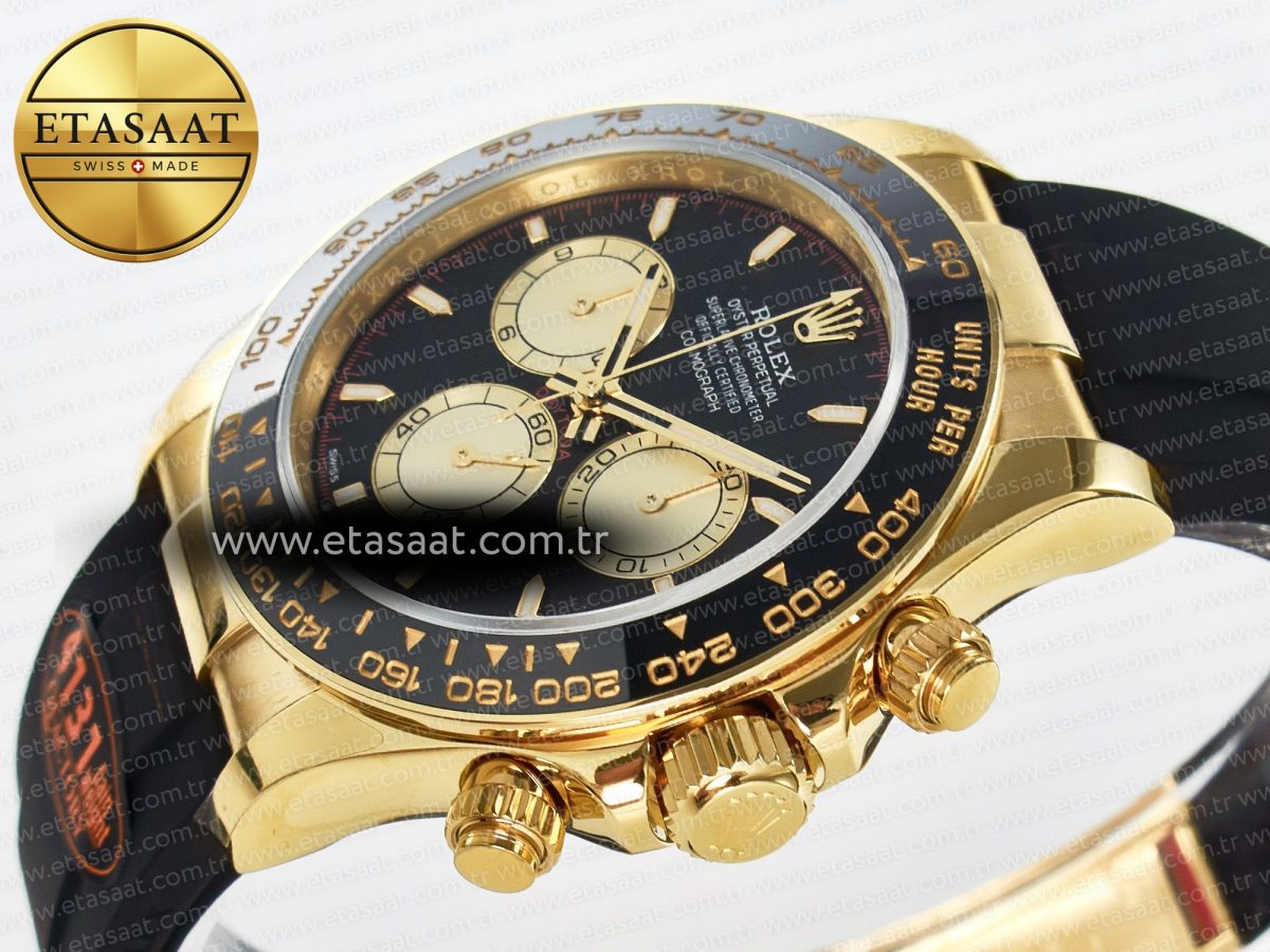 Rolex Daytona 126518 QF 1:1 Best Edition Black/YG Dial on Oysterflex Strap SH4131 V6（Gain Weight） - Görsel 6