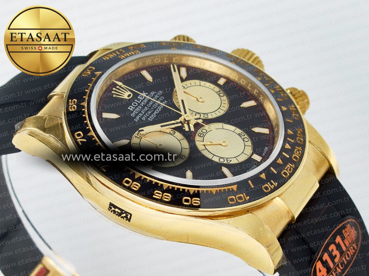 Rolex Daytona 126518 QF 1:1 Best Edition Black/YG Dial on Oysterflex Strap SH4131 V6（Gain Weight） - Görsel 7