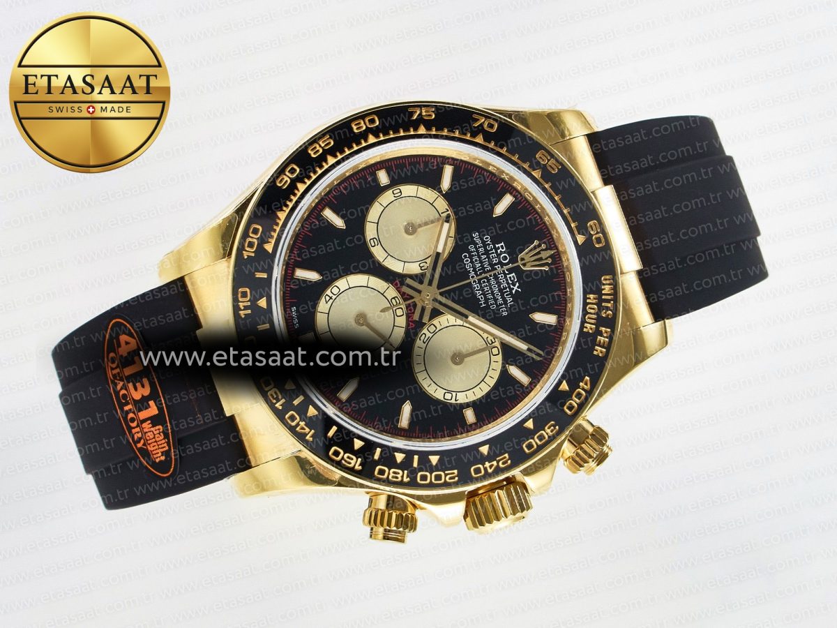 Rolex Daytona 126518 QF 1:1 Best Edition Black/YG Dial on Oysterflex Strap SH4131 V6（Gain Weight） - Görsel 8