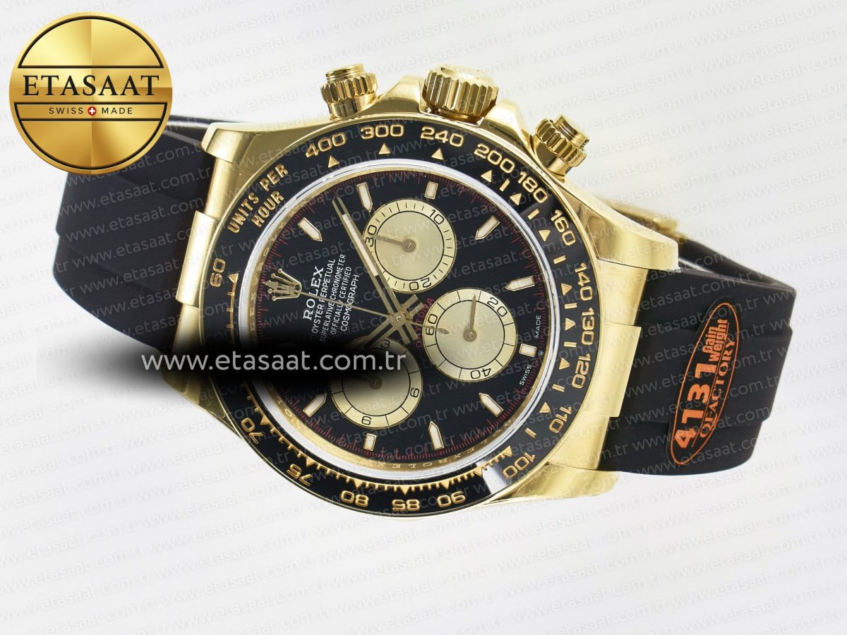 Rolex Daytona 126518 QF 1:1 Best Edition Black/YG Dial on Oysterflex Strap SH4131 V6（Gain Weight） - Görsel 9