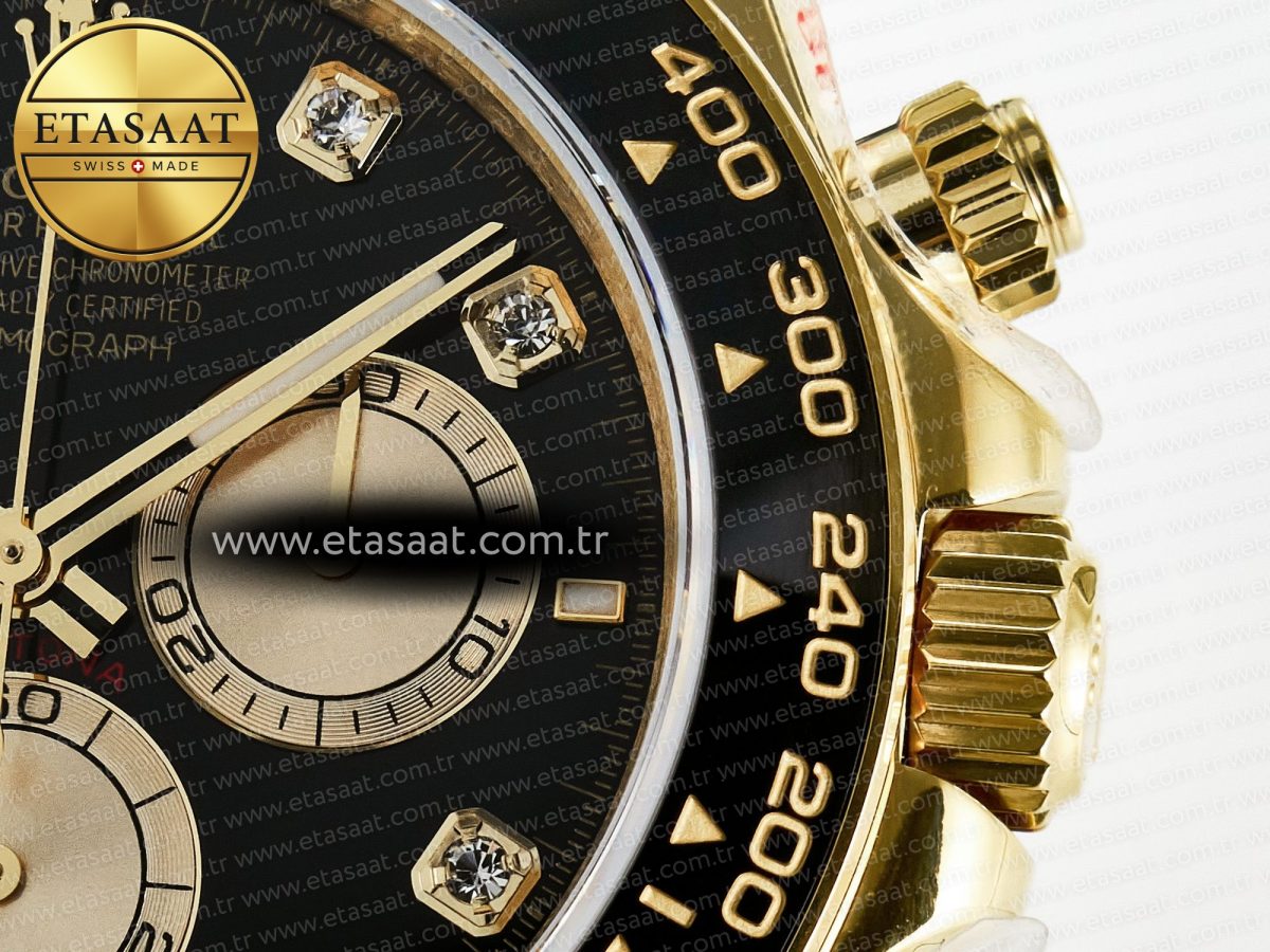 Rolex Daytona 126518 QF 1:1 Best Edition Black/YG Diamonds Dial on Oysterflex Strap QF4131 V10 (48 Hours Power Reserve) - Görsel 11