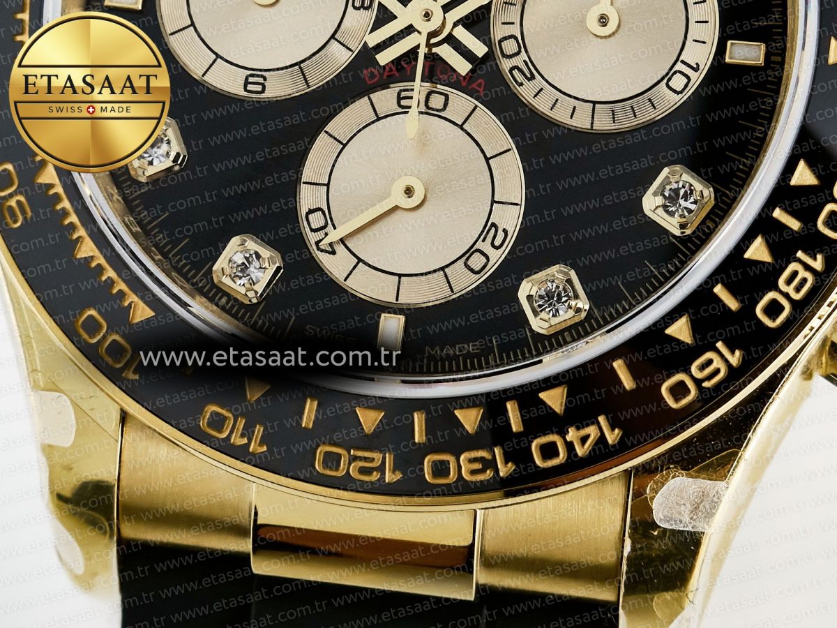 Rolex Daytona 126518 QF 1:1 Best Edition Black/YG Diamonds Dial on Oysterflex Strap QF4131 V10 (48 Hours Power Reserve) - Görsel 12