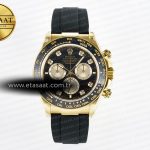 Rolex Daytona 126518 QF Siyah/YG Pırlantalı Kadran Reserve Eta Saat - Görsel 3 - 1:1 Süper Klon Saat