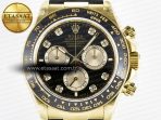 Rolex Daytona 126518 QF 1:1 Best Edition Black/YG Diamonds Dial on Oysterflex Strap QF4131 V10 (48 Hours Power Reserve) - Görsel 4