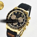 Rolex Daytona 126518 QF 1:1 Best Edition Black/YG Diamonds Dial on Oysterflex Strap SH4131 V6（Gain Weight）