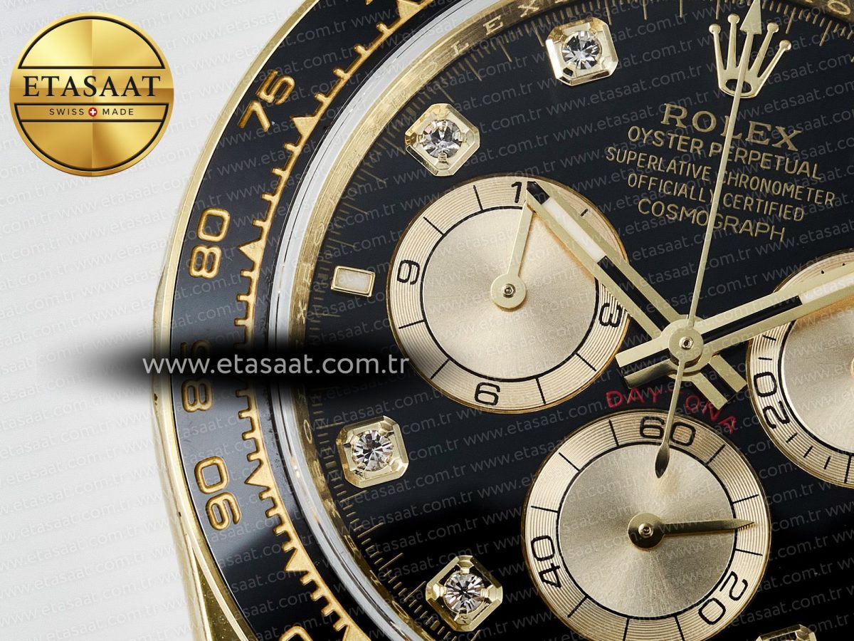 Rolex Daytona 126518 QF 1:1 Best Edition Black/YG Diamonds Dial on Oysterflex Strap SH4131 V6（Gain Weight） - Görsel 10