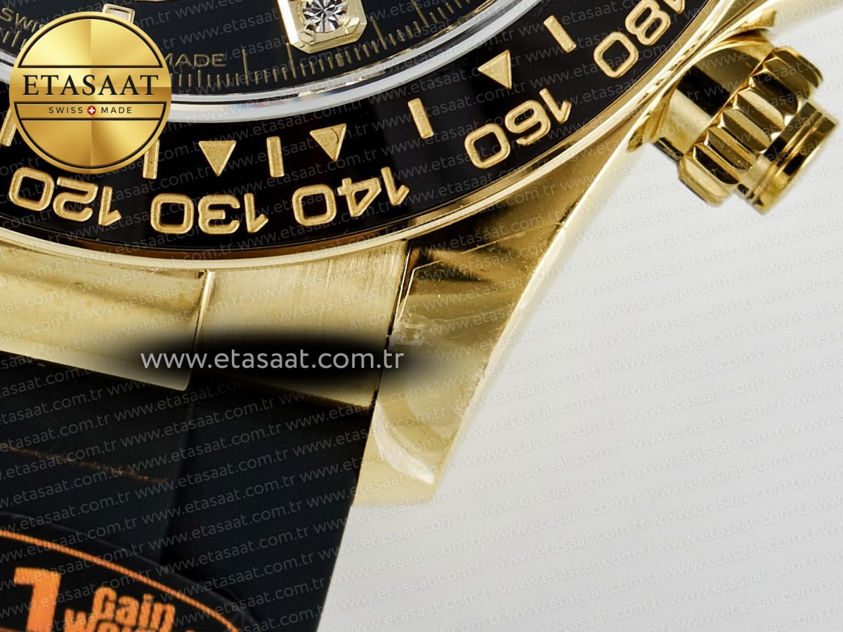 Rolex Daytona 126518 QF 1:1 Best Edition Black/YG Diamonds Dial on Oysterflex Strap SH4131 V6（Gain Weight） - Görsel 14