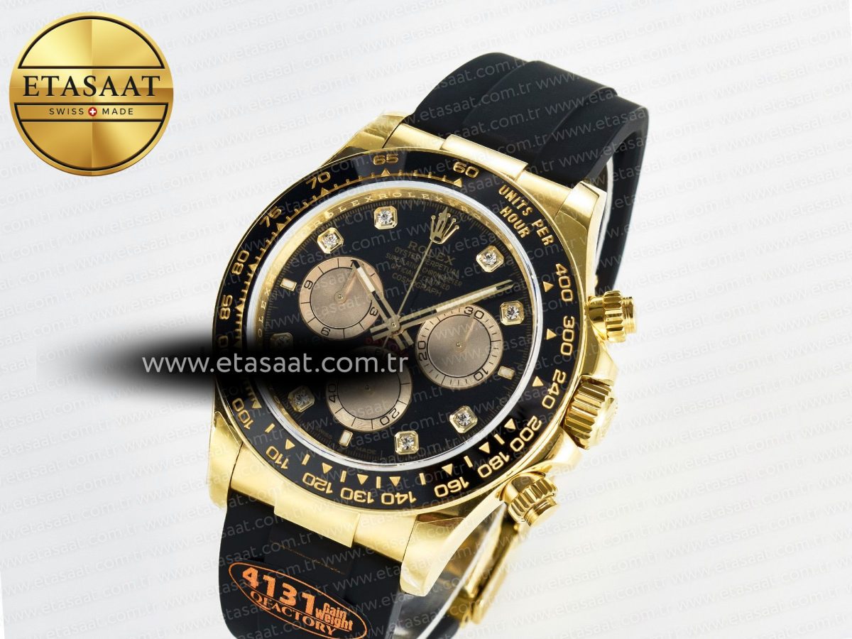 Rolex Daytona 126518 QF 1:1 Best Edition Black/YG Diamonds Dial on Oysterflex Strap SH4131 V6（Gain Weight） - Görsel 2