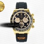 Rolex Daytona 126518 QF Siyah/YG Pırlantalı Kadran Ağır Eta Saat - Görsel 3 - 1:1 Süper Klon Saat