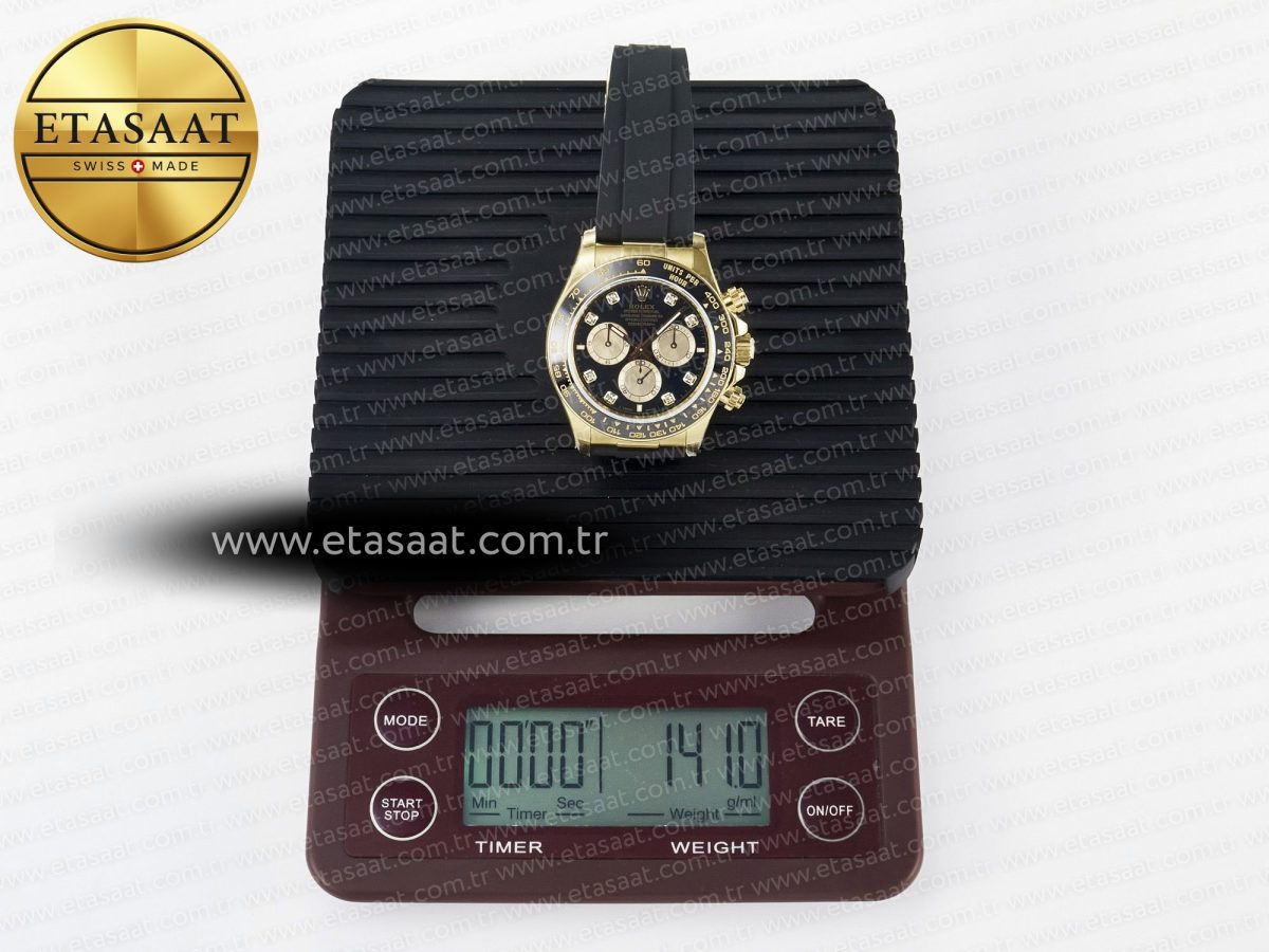 Rolex Daytona 126518 QF 1:1 Best Edition Black/YG Diamonds Dial on Oysterflex Strap SH4131 V6（Gain Weight） - Görsel 36