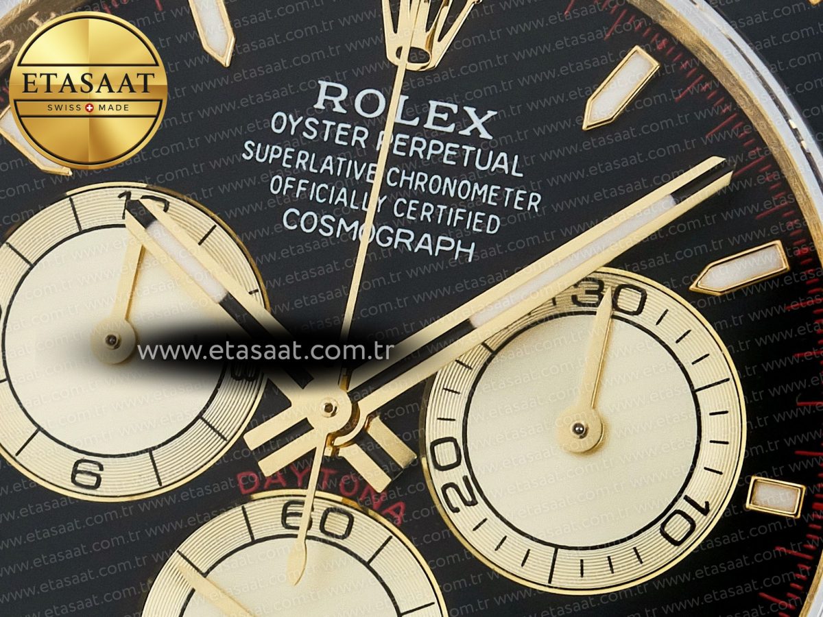 Rolex Daytona 126518 QF 1:1 Best Edition Black/YG/Red Dial on Oysterflex Strap QF4131 V10 (48 Hours Power Reserve) - Görsel 10