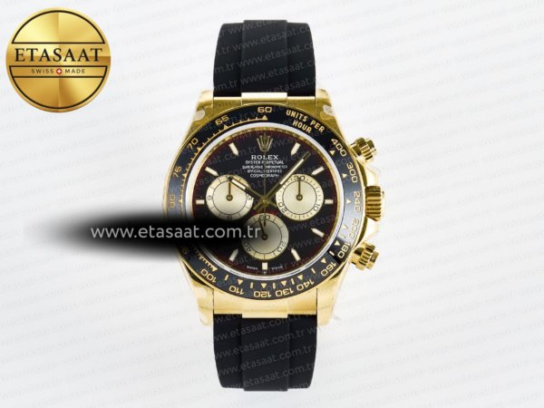 Rolex Daytona 126518 QF Siyah/YG/Kırmızı Kadran Reserve Eta Saat - 1:1 Süper Klon Replika Saat