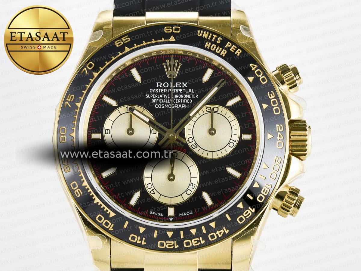Rolex Daytona 126518 QF 1:1 Best Edition Black/YG/Red Dial on Oysterflex Strap QF4131 V10 (48 Hours Power Reserve) - Görsel 4