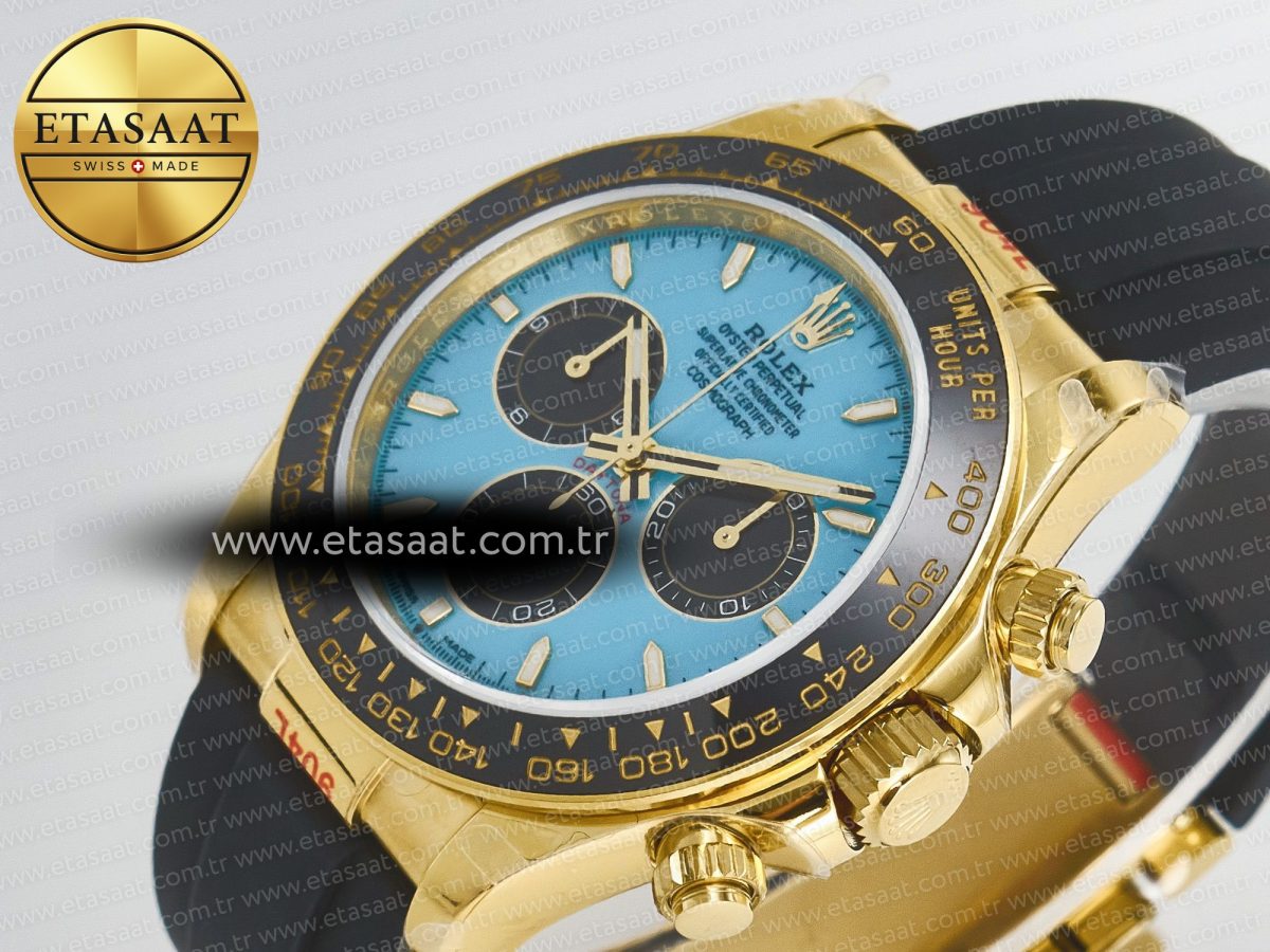 Rolex Daytona 126518 QF 1:1 Best Edition Tiffany Turquoise Blue Dial Sticks Markers on Oysterflex Strap SH4131 V6（Gain Weight） - Görsel 7